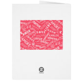 バレンタインデーカードラブ文字数々の言語 (裏面)