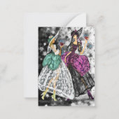 バレンタインデーカードレディース赤ワインを飲む ノートカード (裏面)