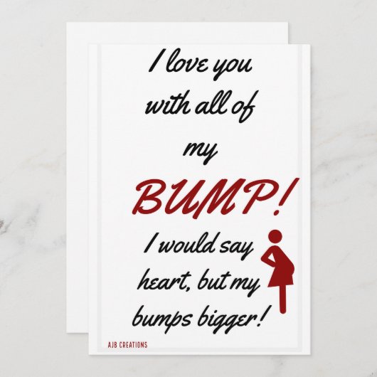 バレンタインデーカード妊娠の発表 シーズンカード (正面/裏面)