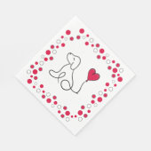 バレンタインデーガレンティーヌデイドッグパーティー スタンダードランチョンナプキン (角)