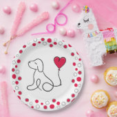 バレンタインデーガレンティーヌデイドッグパーティー ペーパープレート (パーティー)