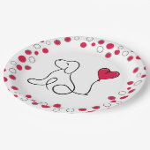 バレンタインデーガレンティーヌデイドッグパーティー ペーパープレート (アングル)