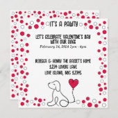 バレンタインデーガレンティーヌデイドッグパーティー 招待状 (正面/裏面)