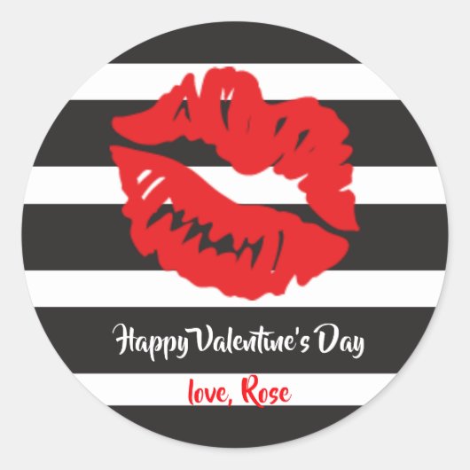 バレンタインデーキスで封印 ラウンドシール (正面)