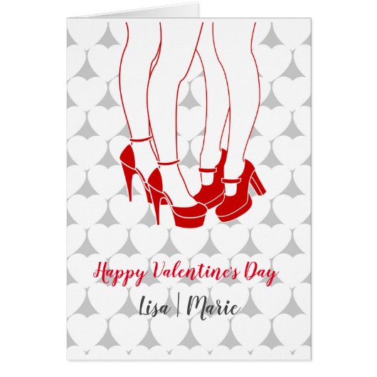 バレンタインデーキスをするにレズビアンのカップル (正面)