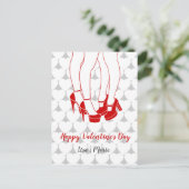 バレンタインデーキスをするにレズビアンのカップル ポストカード (スタンド正面)