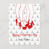 バレンタインデーキスをするにレズビアンのカップル ポストカード (正面)