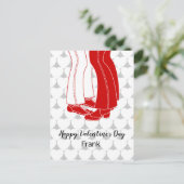 バレンタインデーキスをするに2人の男性 ポストカード (スタンド正面)