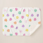 バレンタインデーキャンディハートパターン シェルパブランケット (正面(横))