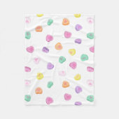 バレンタインデーキャンディハートパターン フリースブランケット (正面)