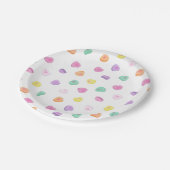 バレンタインデーキャンディハートパターン ペーパープレート (アングル)