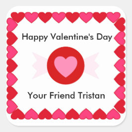 バレンタインデーキャンディーステッカー スクエアシール