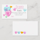 バレンタインデーキャンデーのハートのおむつのラッフルのチケット エンクロージャーカード (正面/裏面)