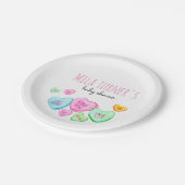 バレンタインデーキャンデーのハートのベビーシャワーのプレート ペーパープレート (アングル)