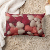 バレンタインデーキャンデーのハート ランバークッション (ブランケット)