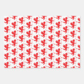 バレンタインデーキューピッド矢印ハート赤白 ラッピングペーパーシート (正面)