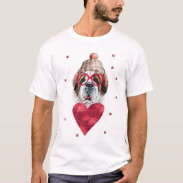 バレンタインデーギフトセントバーナード犬 Tシャツ