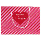 バレンタインデーギフトバッグ I Love You テキスト入り ラージペーパーバッグ (裏面)