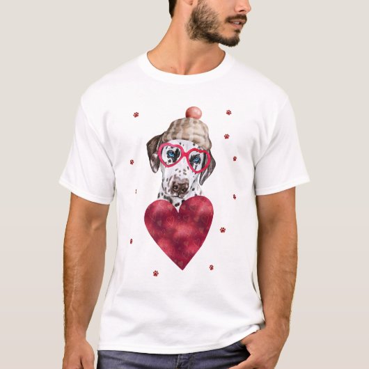 バレンタインデーギフト ダルメシアン Tシャツ (正面)