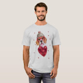 バレンタインデーギフト ビーグル犬Tシャツ Tシャツ (正面フル)