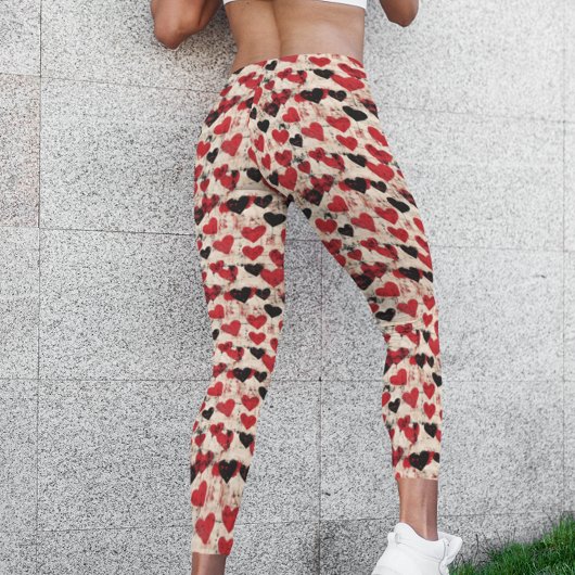 バレンタインデーグランジハートヴィンテージ レギンス