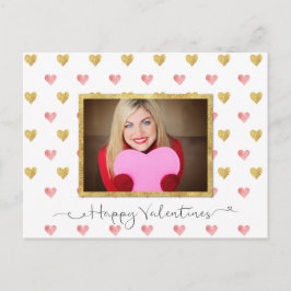 バレンタインデーグリッターハート写真はがき シーズンポストカード