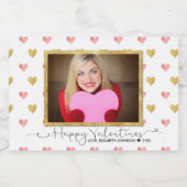 バレンタインデーグリッターハート食品ラベル フードラベル (シングルラベル)