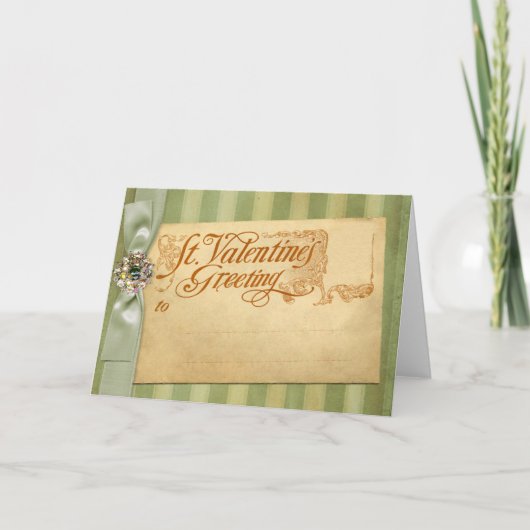 バレンタインデーグリーティングアンティークヴィンテージ シーズンカード (正面)