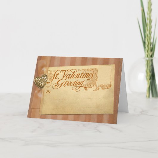 バレンタインデーグリーティングアンティークヴィンテージ シーズンカード (正面)