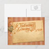 バレンタインデーグリーティングアンティークヴィンテージ シーズンポストカード (正面/裏面)