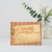 バレンタインデーグリーティングアンティークヴィンテージ シーズンポストカード (スタンド正面)