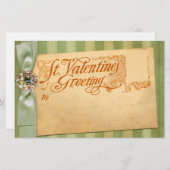 バレンタインデーグリーティングアンティークヴィンテージ 便箋 (正面/裏面)
