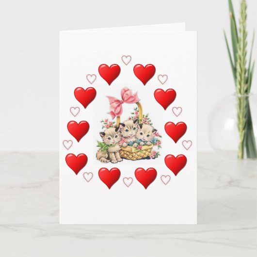 バレンタインデーグリーティングカードキットンヴィンテージ シーズンカード (正面)