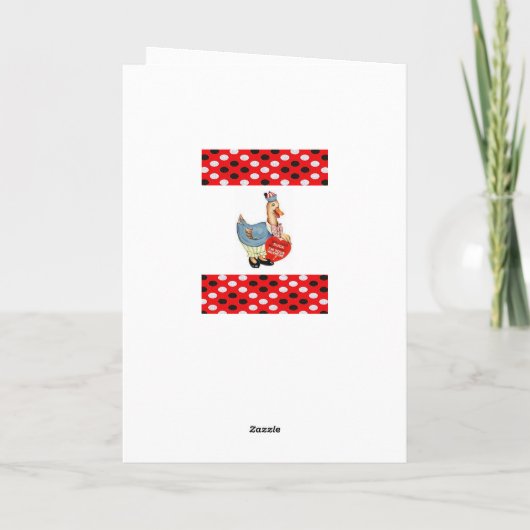 バレンタインデーグリーティングカードダックヴィンテージ シーズンカード (裏面)