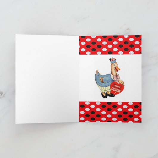 バレンタインデーグリーティングカードダックヴィンテージ シーズンカード (内部)