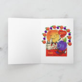 バレンタインデーグリーティングカードピーチプラム シーズンカード (内部)