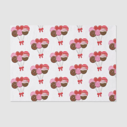 バレンタインデーケーキポップシュガースイーツカスタム 薄葉紙 (正面)