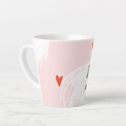 バレンタインデーコーヒーカップ カフェラテマグ (左アングル)