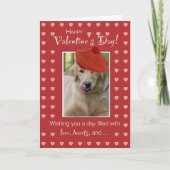 バレンタインデーゴールデンレトリエバードッグ付き/赤いハート シーズンカード (正面)