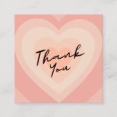 バレンタインデーサンキューピンクハートシェイプトレンディー スクエア名刺 (正面)
