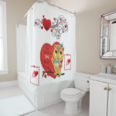 バレンタインデーシャワーカーテンフクロウ シャワーカーテン (インサイチュ)
