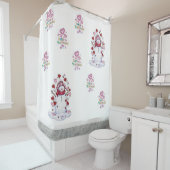 バレンタインデーシャワーカーテン雪だるま シャワーカーテン (インサイチュ)