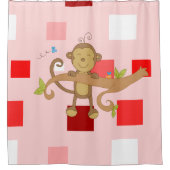 バレンタインデーシャワーカーテン,サル シャワーカーテン (正面)