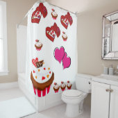 バレンタインデーシャワーカーテン シャワーカーテン (インサイチュ)