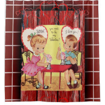 バレンタインデーシャワーカーテン