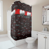 バレンタインデーシャワーカーテン シャワーカーテン (インサイチュ)