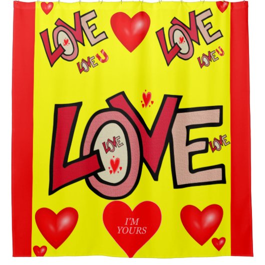 バレンタインデーシャワーカーテン シャワーカーテン (正面)