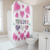 バレンタインデーシャワーカーテン シャワーカーテン (インサイチュ)