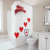 バレンタインデーシャワーカーテン シャワーカーテン (インサイチュ)