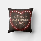 バレンタインデーシンニングハート木製デザイン クッション (裏面)